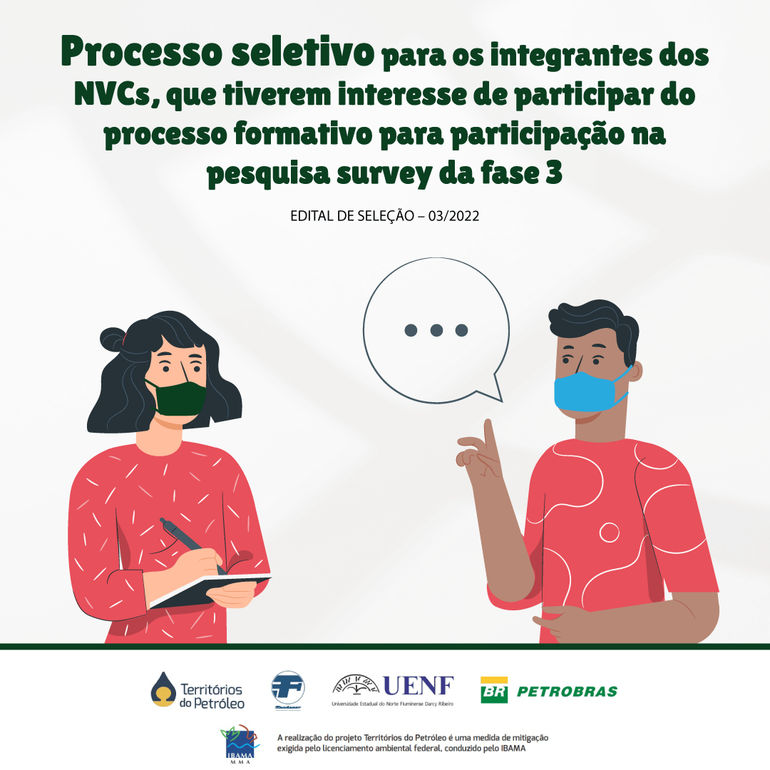 Processo seletivo para os integrantes dos  NVCs, que tiverem interesse de participar do processo formativo para participação na  pesquisa survey da fase 3